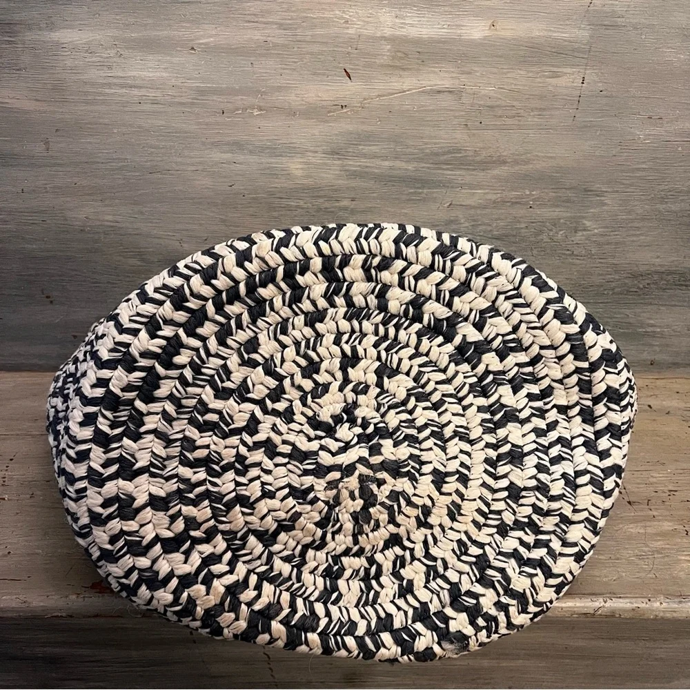 Colonial Mills, Inc Extra Large Round Country Blue White‎ Braided Bag Basket New